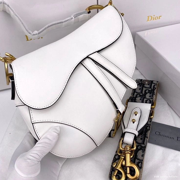 Cheap Bag Dior White Calfskin Saddle Smooth 0728 Luxury